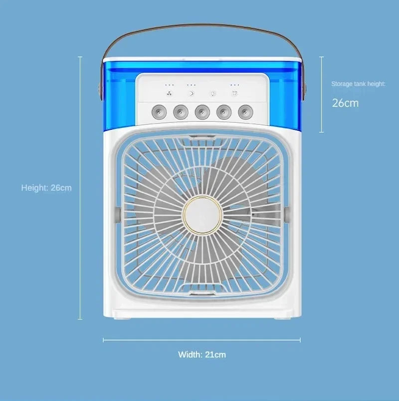 Portable Air Conditioning Fan 5-Hole Spray Humidified USB Quiet Mobile Air Conditioner Cooling Cooler Fan for Desktop Office