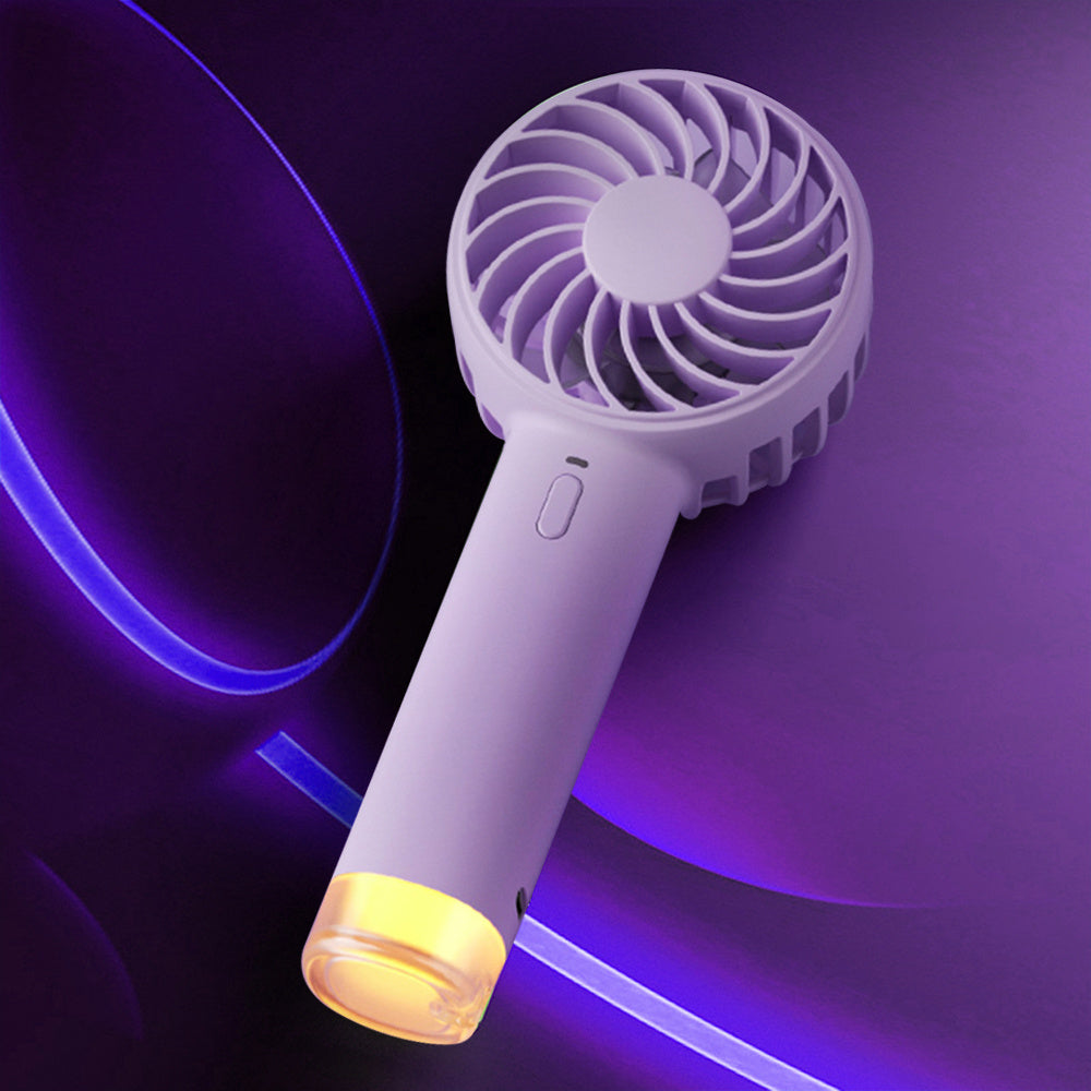 Little Bee Portable Color Cute Charging Wearing Small Lamp Handheld Electric Fan Round Handle