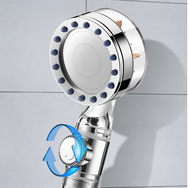 Pressurized Nozzle Turbo Shower Head One-Key Stop Water Saving High Pressure Shower Head Magic Water Line Bathroom Accessor