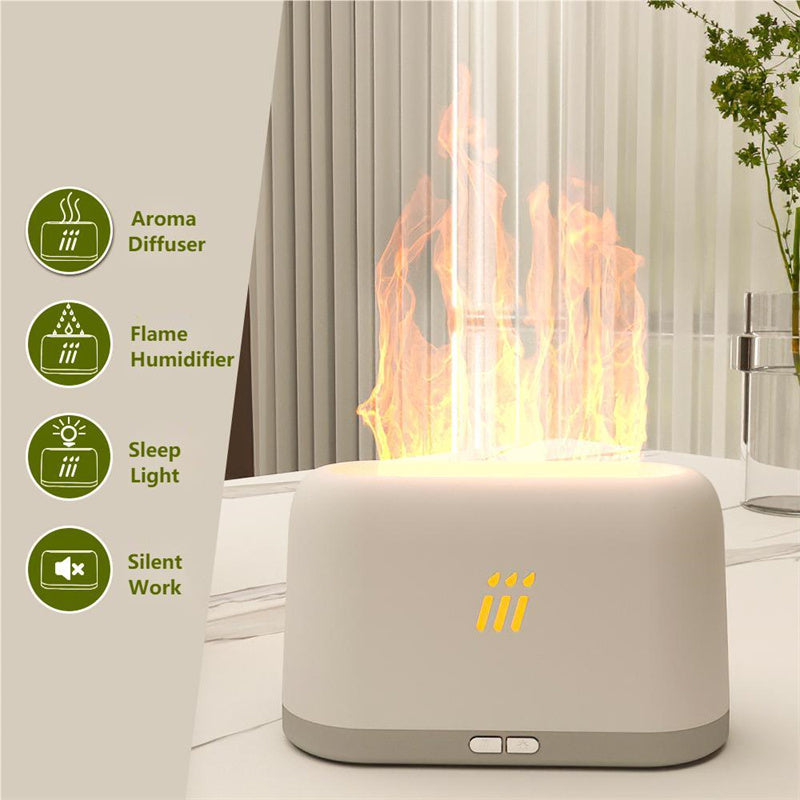 Flame Aroma Diffuser Air Humidifier Ultrasonic Cool Mist Maker Fogger Led Essential Oil Flame Lamp Difusor